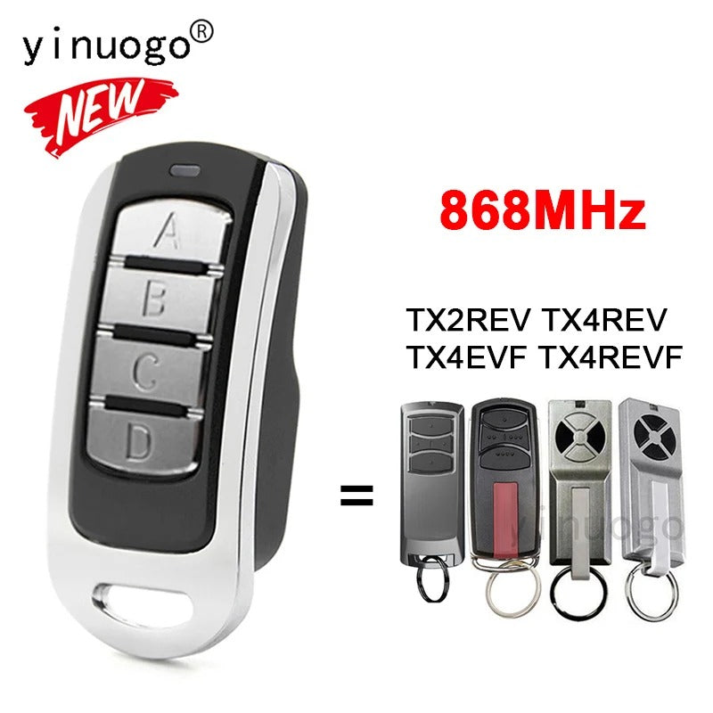 TX2REV TX4REV TX4EVF TX4REVF 868MHz Garage Door Remote Control Duplicator Replacement Garage Door Opener Keychain