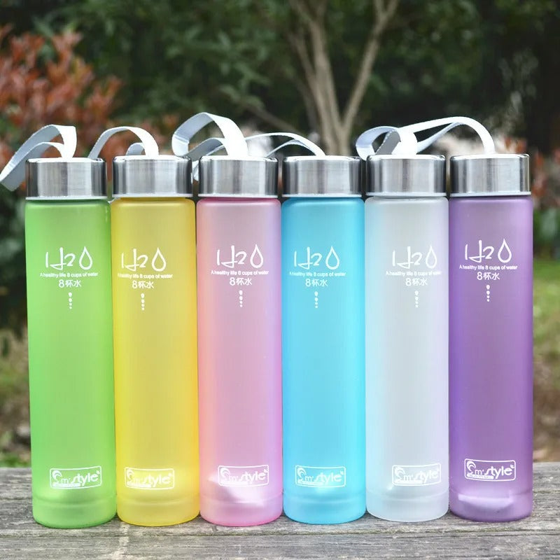 Water Bottles Frosted Sport Unbreakable Plastic Lemon Juice Storage Bottle