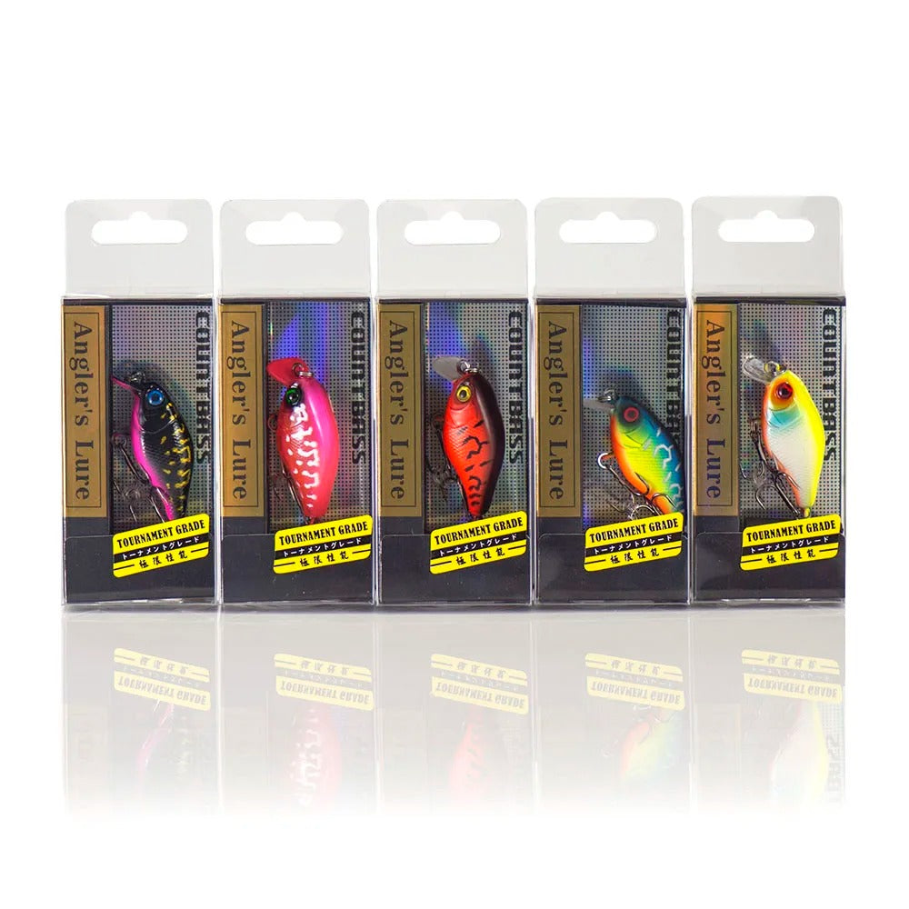 38mm 4.4g Crank bait Hard Plastic Fishing Lures, Countbass Wobbler Freshwater Crappie Fishing Baits